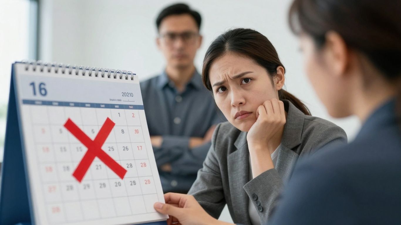 employee looking at calendar, sick leave uncertainty employee looking at calendar, sick leave uncertainty